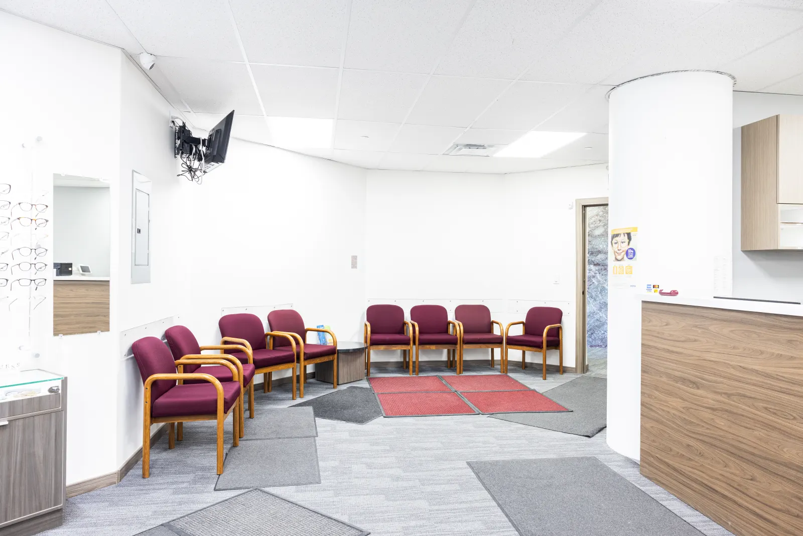 Reception area at Optima Eye Care