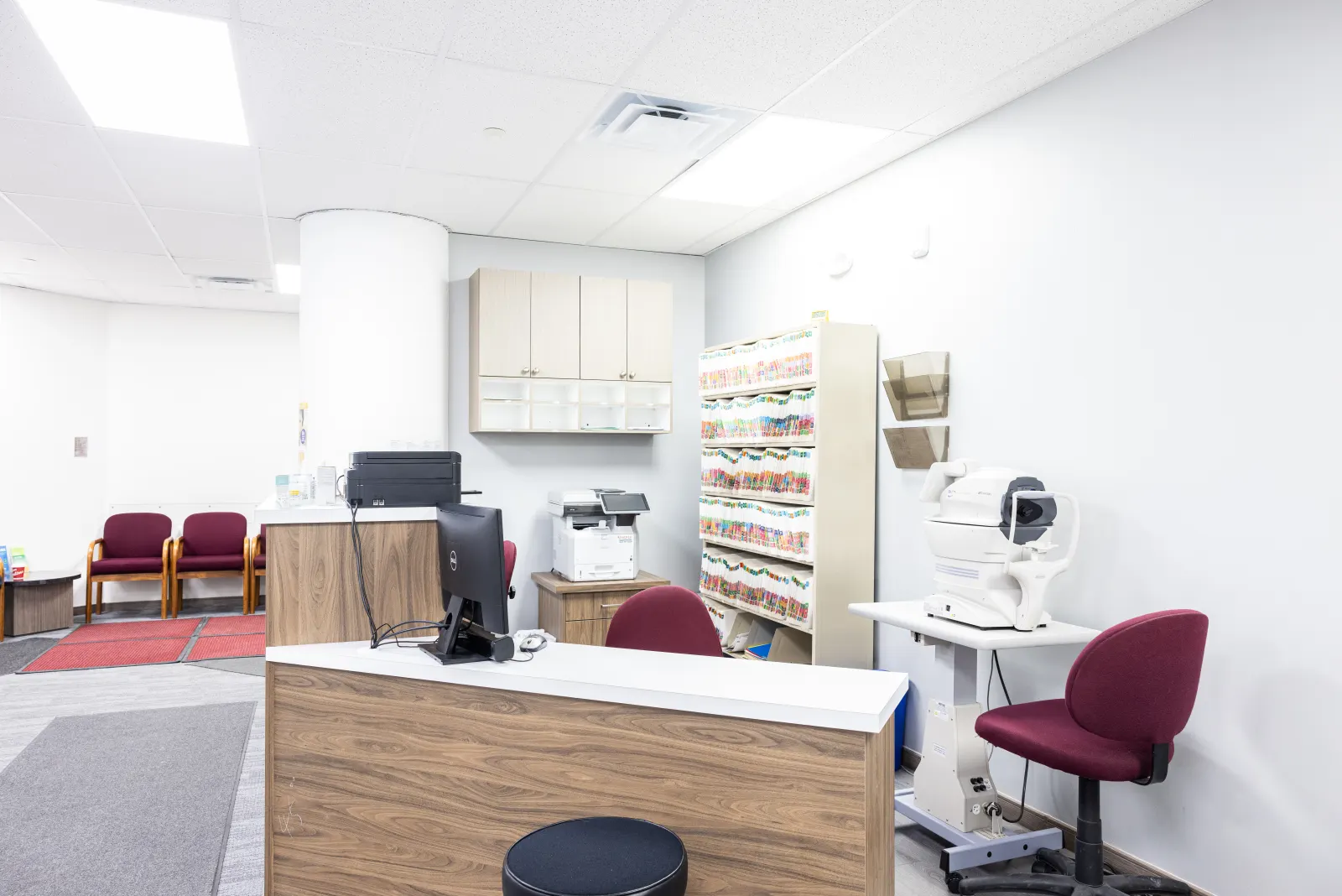 Interior of the Optima Eye Care clinic